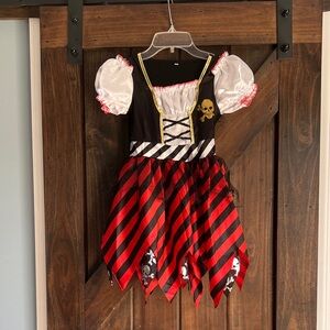 Skull Pirate Dress Costume for Kids - Red, Black, and White